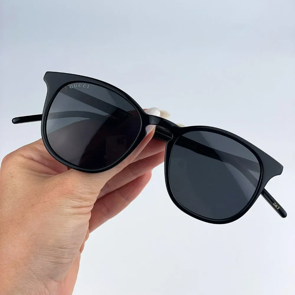 Gucci GG1157S 001 BRAND NEW Sunglasses Black Grey Round Unisex